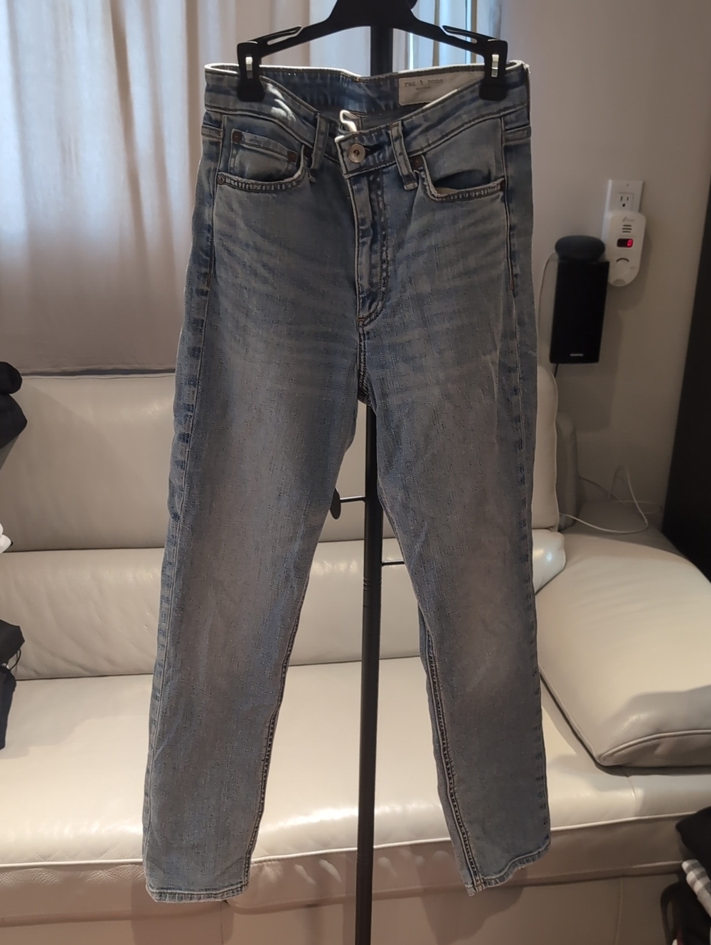 rag & bone Light Blue Slim Straight Womens Jeans